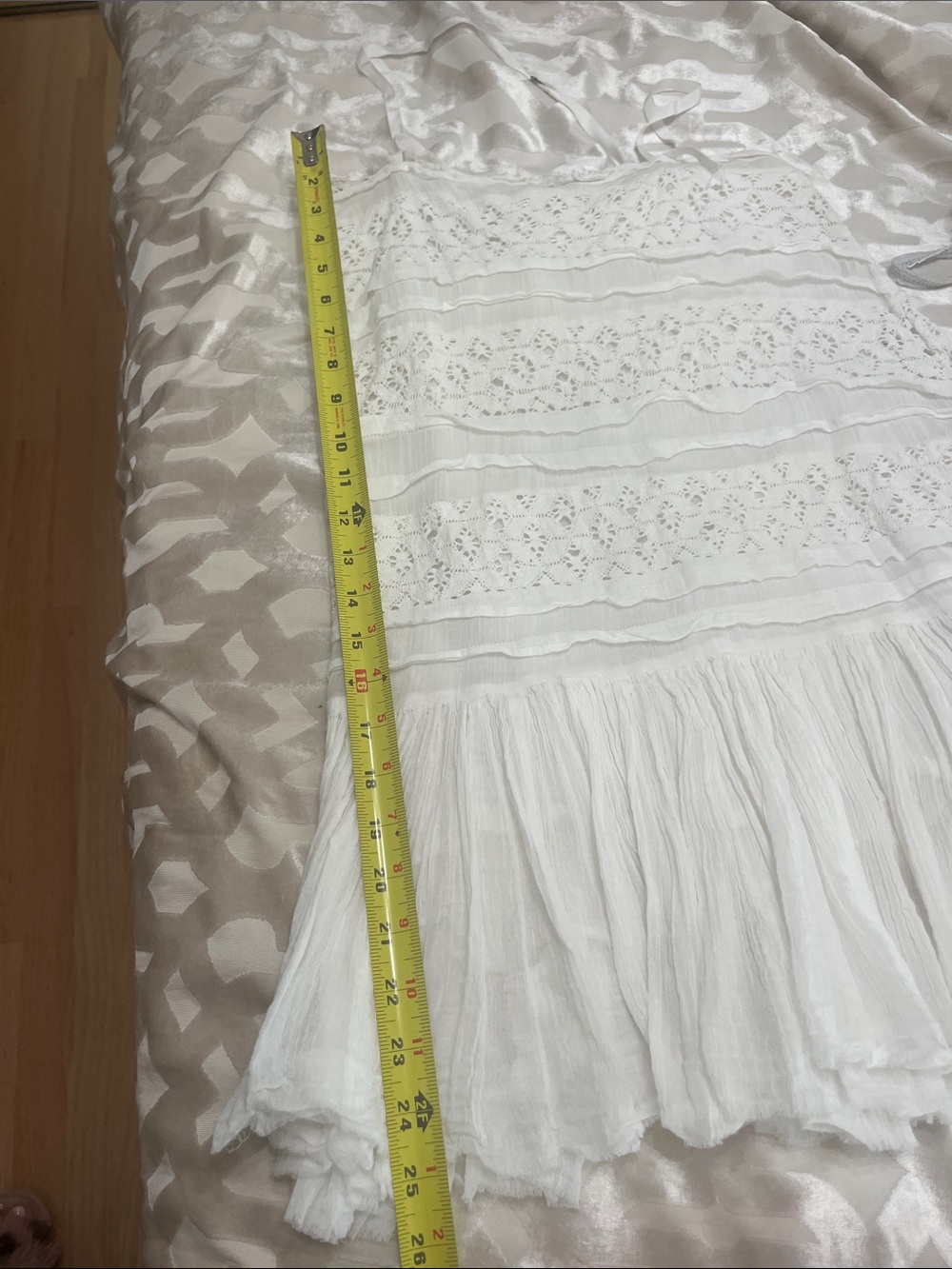 Free People White Eyelet Tiered Mini Slip Dress - Picture 4 of 6